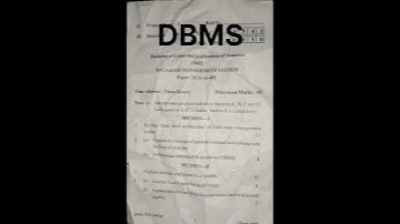 (2022) Question paper :-Database management system||B.C.A-2 (semester 4) || Punjab university