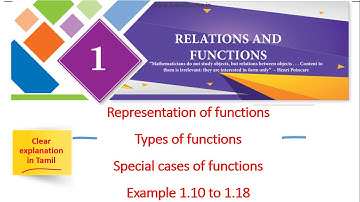 Relations and functions | Example 1.10 - 1.18 | 10th std Maths | @Kalvi Kalam | In Tamil