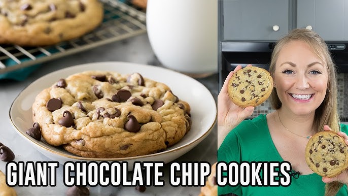 Big Thick Chocolate Chip Cookies - Sugar Spun Run