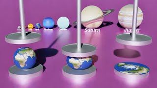 8 Planets Vs Hydraulic Press || Solar System Planet Size Comparison 3D | Episode - #4 screenshot 4