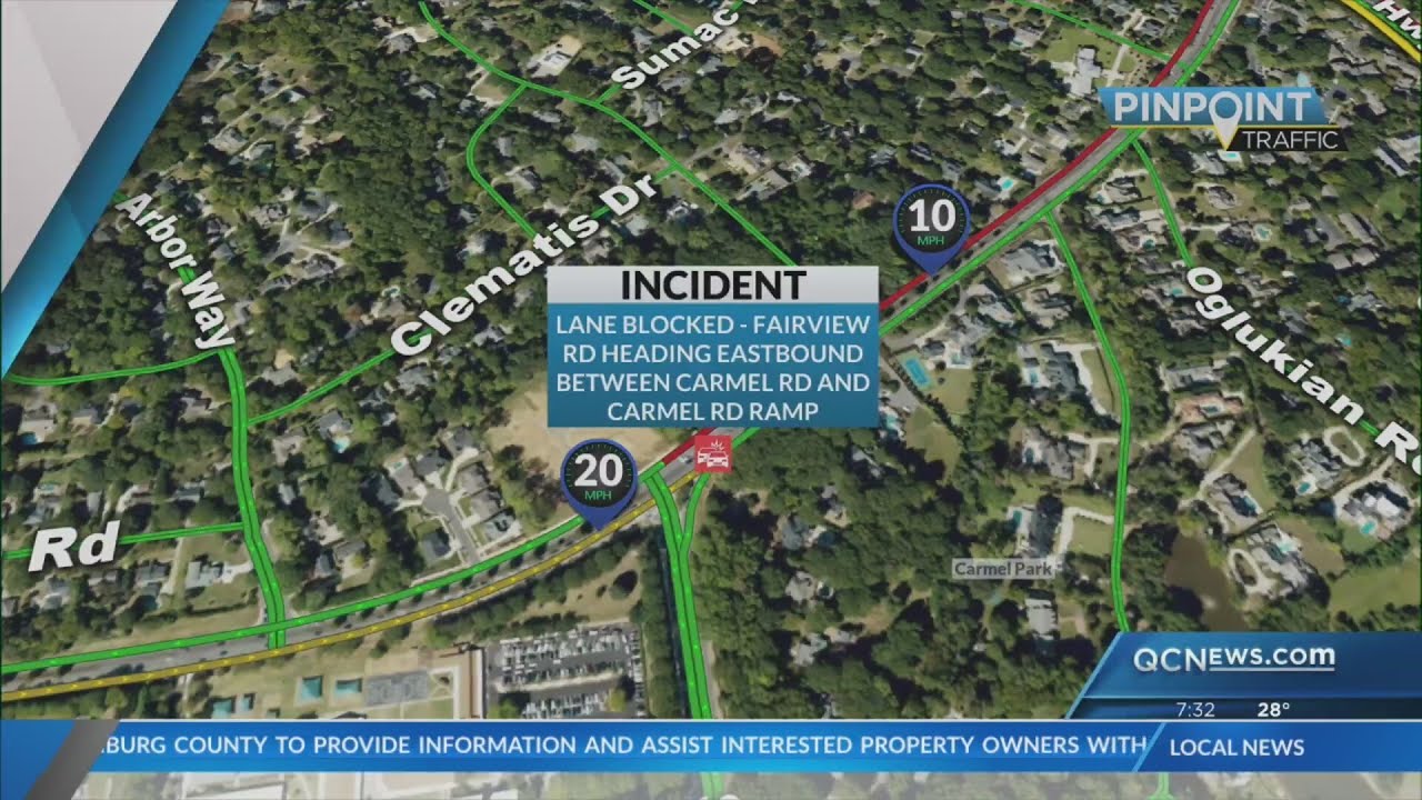 Water main break closes road in south Charlotte: CMPD - YouTube