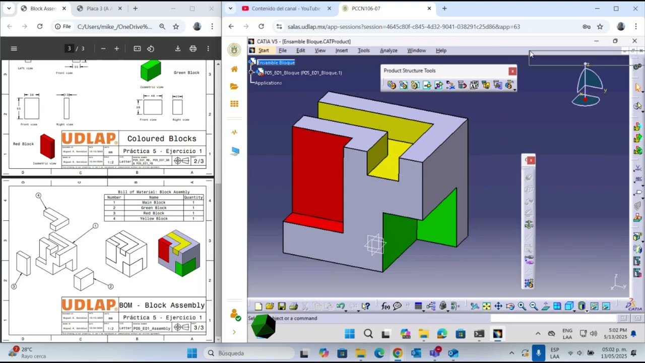 CatiaV5 - Introducción a Ensambles (Constraints, Exploded View y Planos BOM)