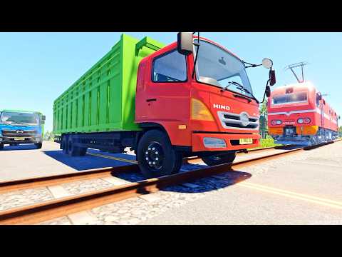 TRUCKS HINO VS RAILS #38 - BeamNG Drive 0.39