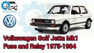 Volkswagen Golf Jetta Mk1 Fuse and Relay 1975-1984
