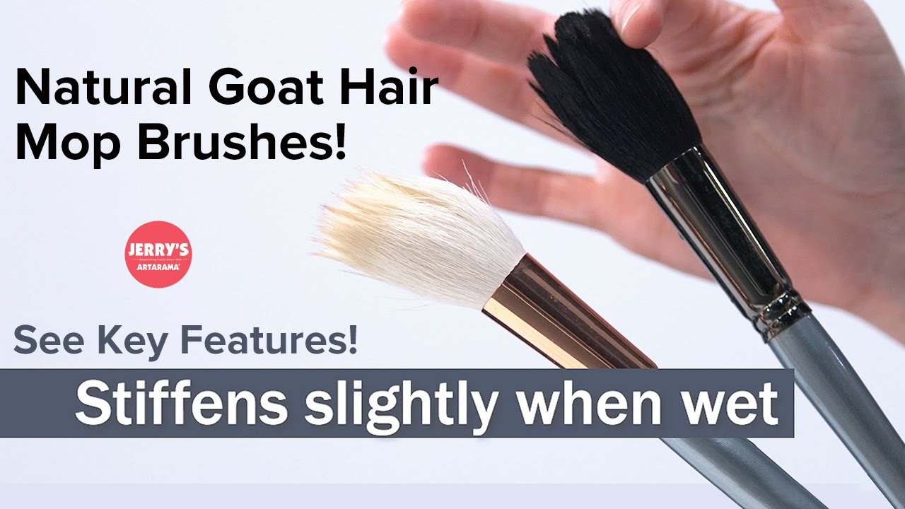 Creative Mark White Natural Goat Hair Mop Brush Set of 4