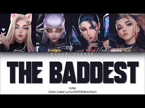  K/DA (G)I-DLE, Bea Miller, Wolftyla - THE BADDEST (Color Coded Lyrics Français/Rom/Han/가사)