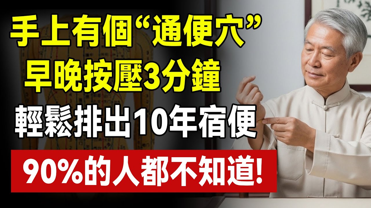 手指上的“通便穴”，排便前按3分鐘，宿便自己走，別再花錢買瀉藥！