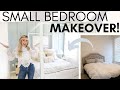 SMALL BEDROOM MAKEOVER || BEDROOM TRANSFORMATION || DIY ACCENT WALL