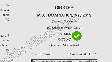 2019 Dcrust MSc Physics 2nd Sem Quantum Mechanics Question Paper