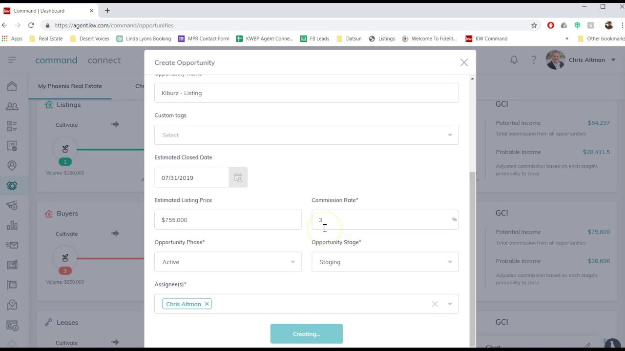 KW Command Create an Opportunity - YouTube