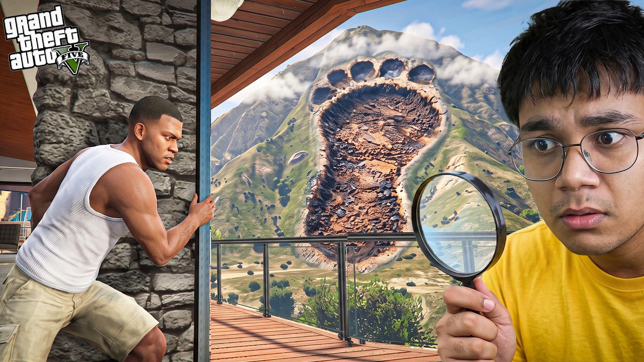 GTA 5 : Franklin Found A Mysterious Foot Print In GTA 5 ! (Again)