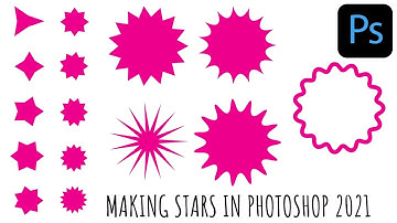 Photoshop 2021 - Making Stars - Using Custom Shapes & Polygon