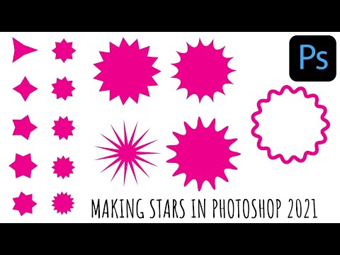 Photoshop 2021 - Making Stars - Using Custom Shapes & Polygon