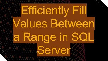 Efficiently Fill Values Between a Range in SQL Server