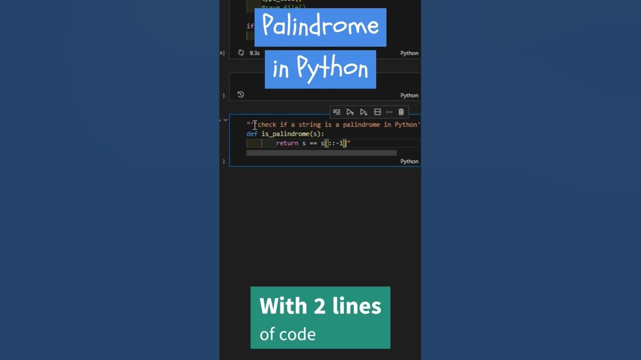 Check if a String is a Palindrome in Python #Python #Coding #Palindrome ...