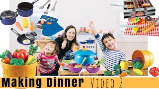 Restaurant Kitchen Buffet Dinner Party Kids Toys Making Dinner