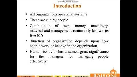 OB- Organizational Behavior-SE CSE-IT- Introduction definition key elements