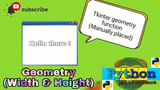 Python Tkinter Window Geometry  - Place function (Manually) in Python | தமிழில் அறிவோம்
