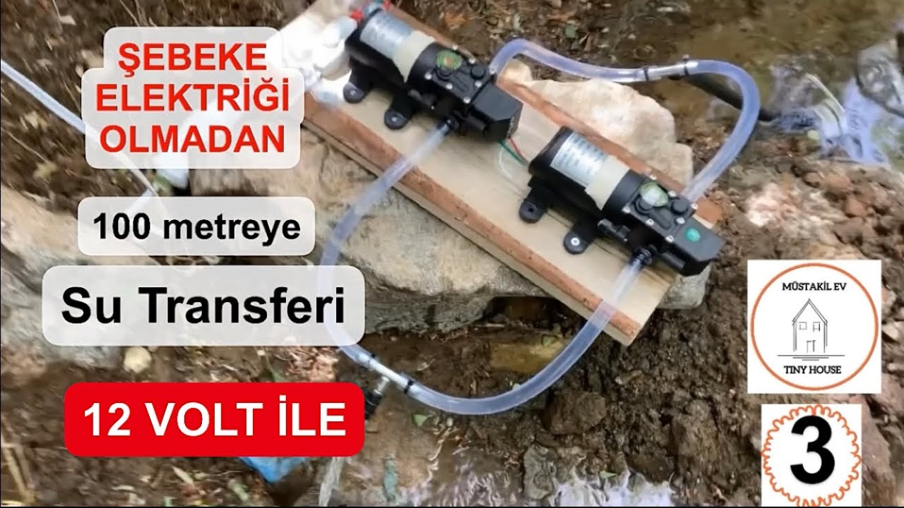 Mini su pompası yardımıyla 100 metre mesafeye su transferi | Hidrofor | Akü ile çalışan su #reklam