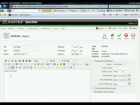 Lesson 4 Creating Web Pages With Joomla 1.5