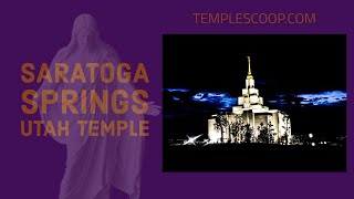 Saratoga Springs Utah Temple on a spring day by drone on April 19, 2021