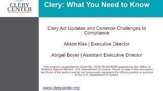 2013 VAWA Amendments to Clery  What You Need to Know (1 PM EST Session)