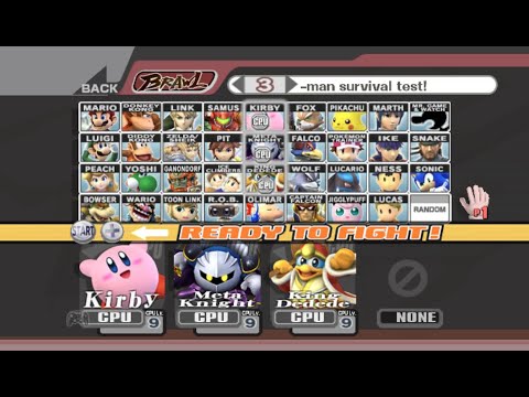 Super Smash Bros. Brawl - Battle #117: Kirby vs Meta Knight vs King Dedede