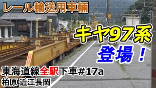 【東海道線全駅下車#17a】ながーーいレール運搬車両が来た！ 柏原 近江長岡