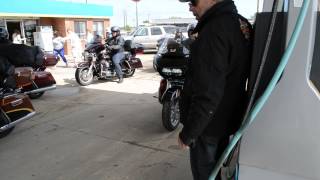 Kyle Petty Charity Ride Through Lamar - Fueling Up