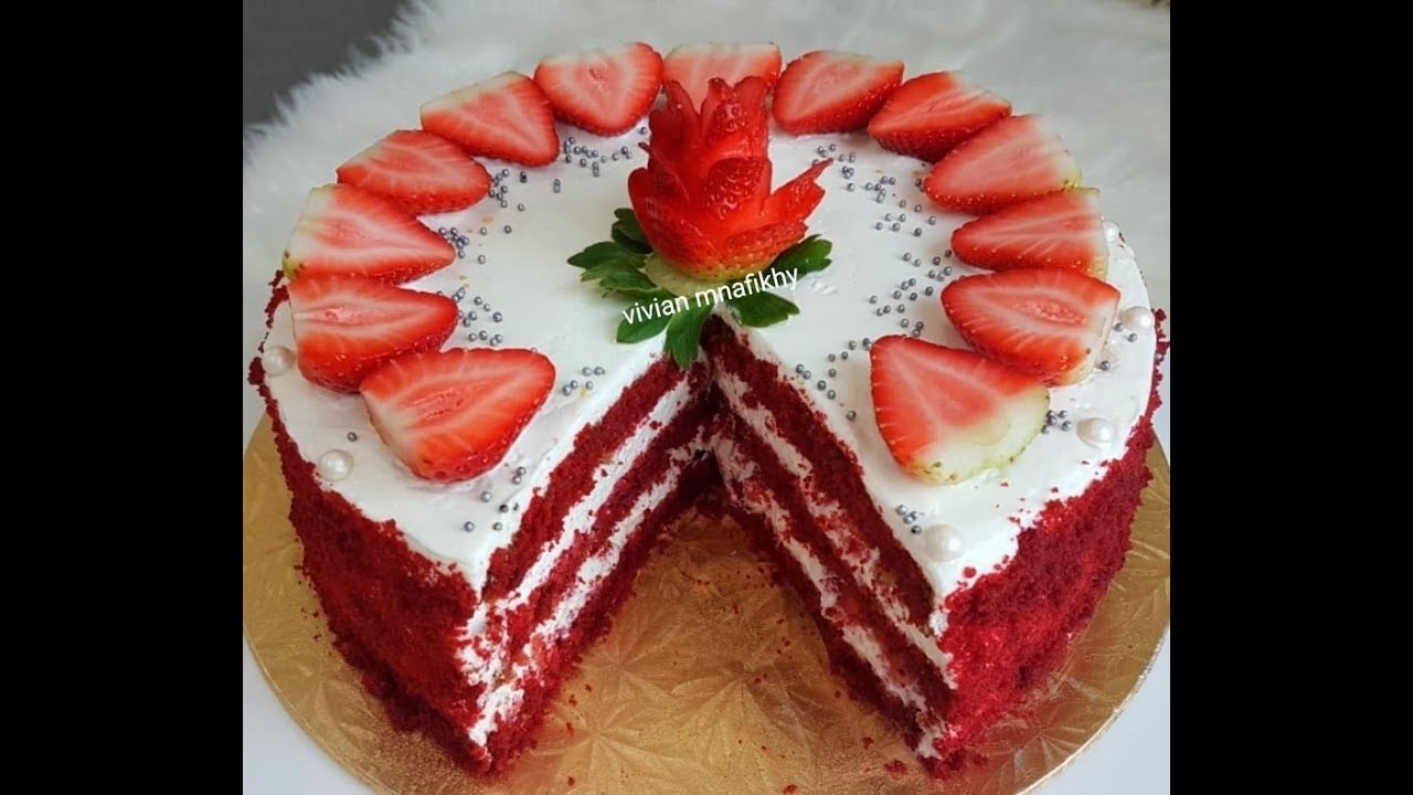 أبسط وأسهل طريقة للكيكة الحمراء المخملية❤رد فيلفت❤هشة ولذيذة جدا😋ومع طريقة ناجحة جدا لكريمة الجبن ❤