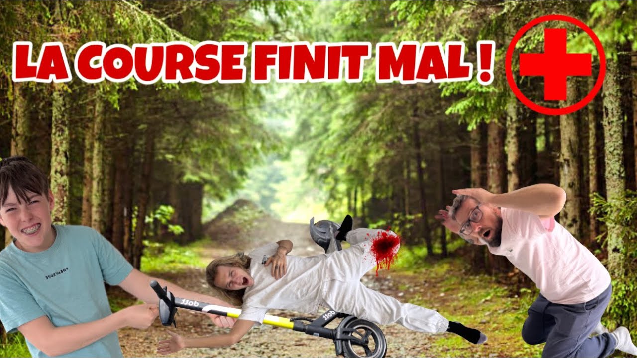 La course de Trottinette se finit en accident, on doit partir à l’hôpital  !