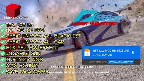 🔥 NFS Most Wanted HD Texture Android! | NetherSX2 ✅ 60FPS No Lag + Unlock All Cars & Blacklist