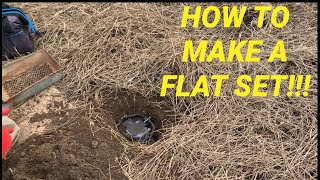 HOW TO TRAP COYOTES WITH A FLAT SET!!!(I CAUGHT MYSELF)