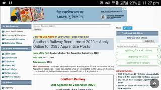 Southern railway apprentice apply online ITI form 2020 //post 3585// not apply  form other state