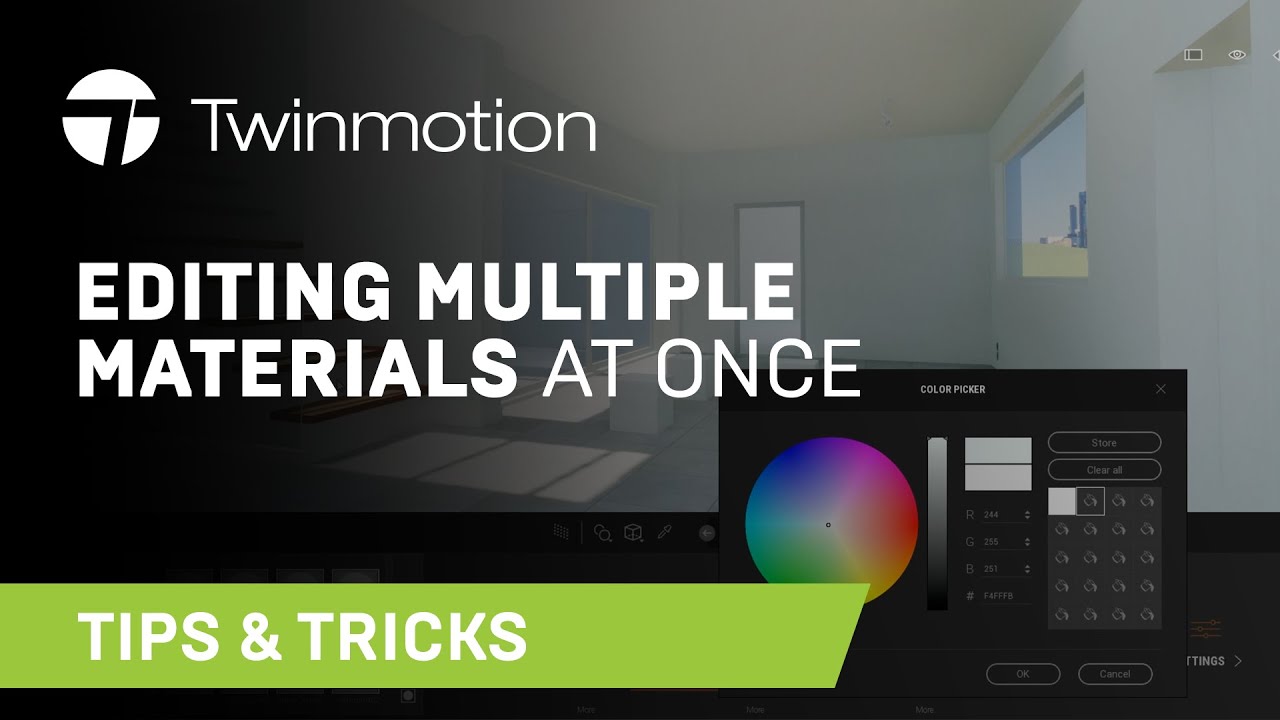 twinmotion applying materials to multiple objects