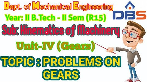 Kinematics of Machinery - Unit-IV Gears (Part 4)