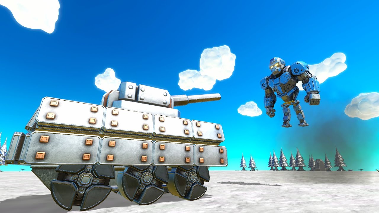 Тяжелый танк против всех роботизированных юнитов: эпоха боевых роботов