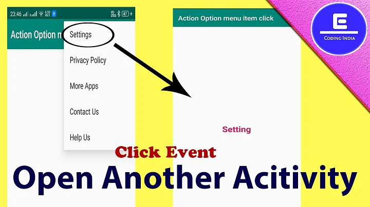 How to work Option Menu Item Click  and Open Another Activity In Android Studio by Nilkanth Pawan