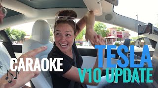 Tesla V10 Update! 🏎 Caraoke Feature (Full Video)