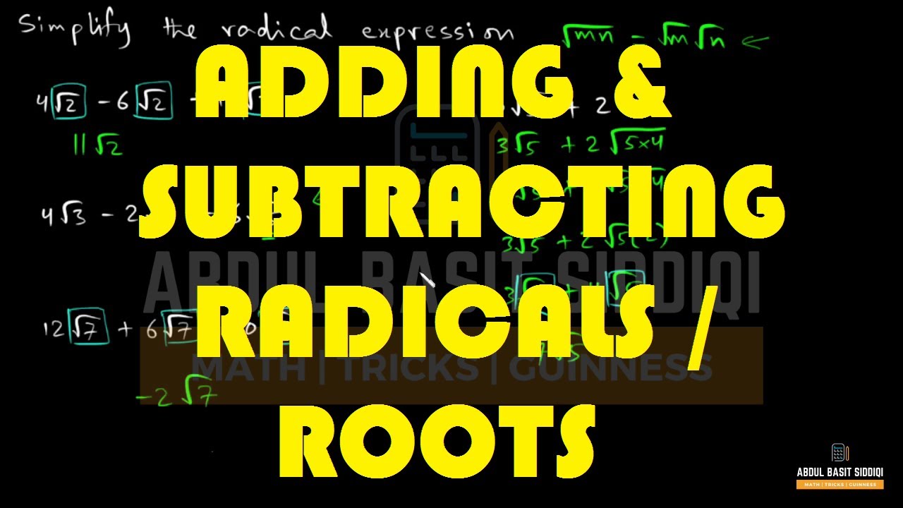 44. Adding & Subtracting Radicals / Roots - Urdu / Hindi - YouTube