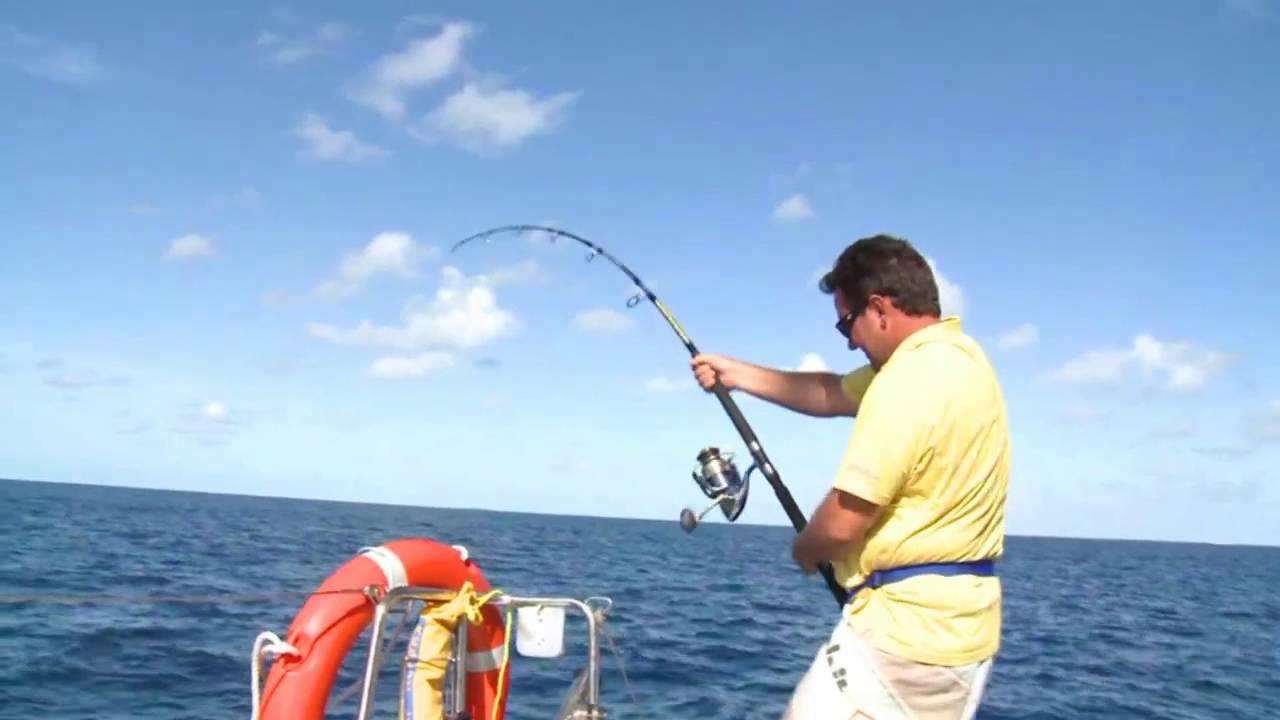 St Brandon Island Expedition Fishing a Giant Trevally at Shark Point 11 01 12