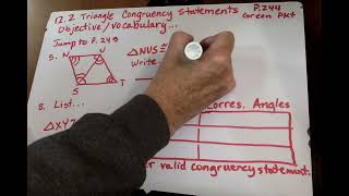 SM1 12.2 Triangle Congruence Statements