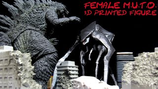 I Printed A Female MUTO - Godzilla 2014 Legendary 3D Model Printed Kaiju Figure