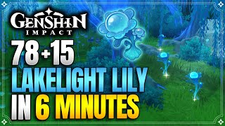 Lakelight Lily Locations  Fast And Efficient Route  Emilie Ascension Materials genshin Impact