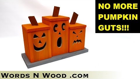 HOW TO Build Wooden Jack-O-Lanterns with basic tools? 🎃🎃  Beginner Project!