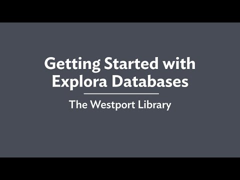 Getting Started with Explora Databases