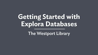 Getting Started with Explora Databases