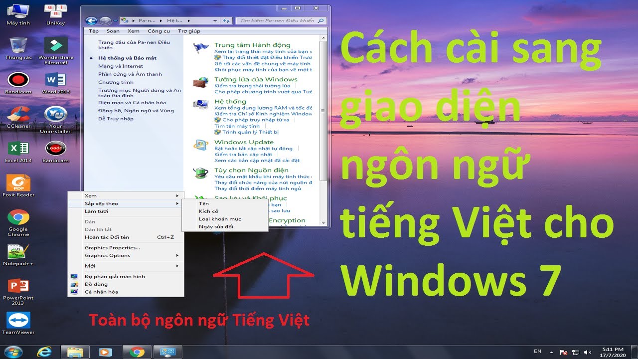 Cách Chuyển Sang Giao Diện Ngôn Ngữ Tiếng Việt Cho Windows 7 - Youtube