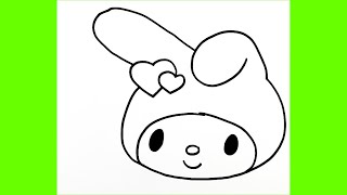 Sevimli My Melody Resmi Nasıl Çizilir, Çocuklar İçin Kolay Adım Adım Öğretici Çizimler