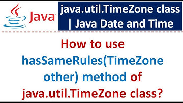How to use hasSameRules(TimeZone other) method of java.util.TimeZone class?